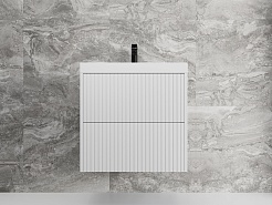 Style Line Тумба с раковиной Стокгольм 60 подвесная белый рифленый софт – фотография-2